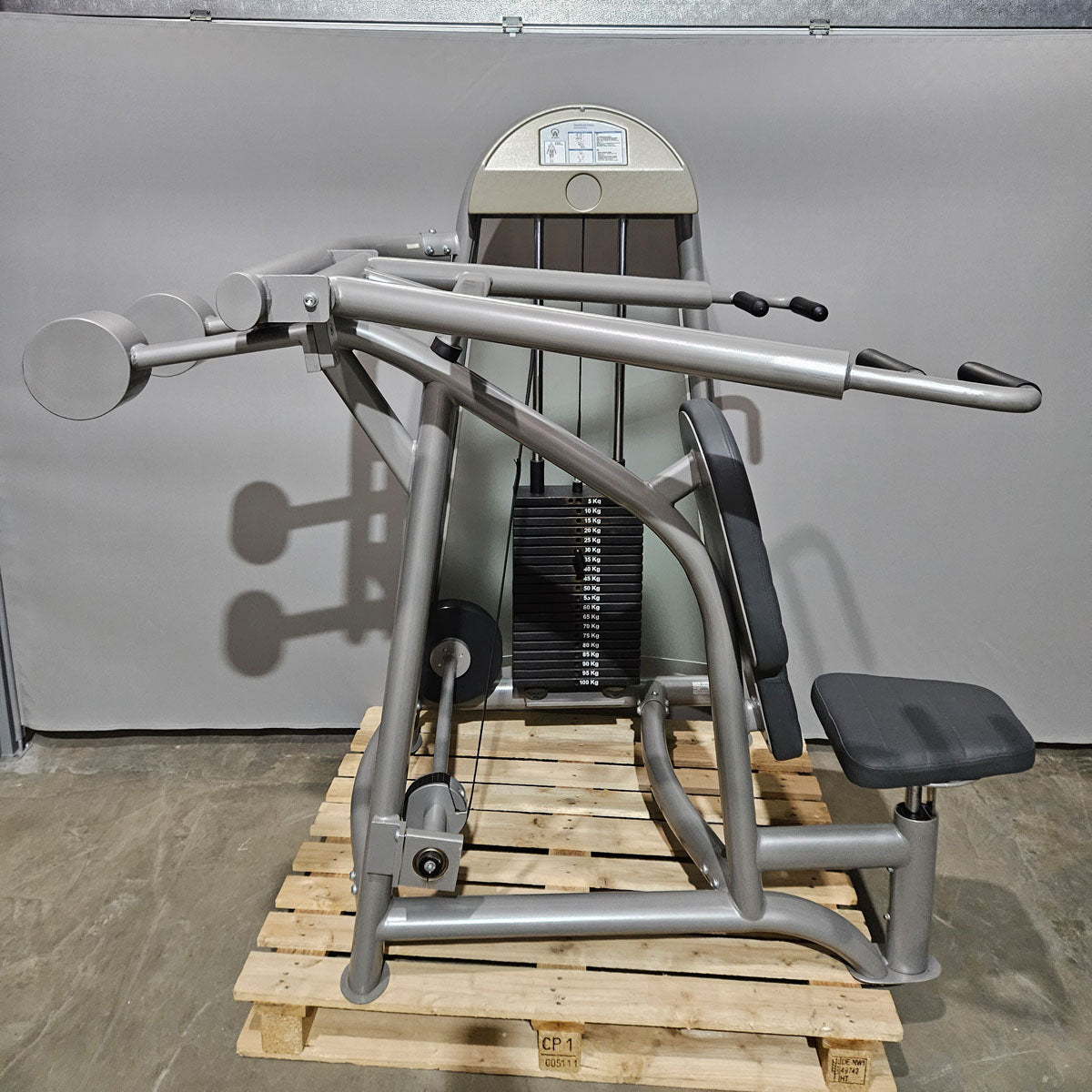 AS Sport or Proxowell shoulder press, shoulder press, overhead press, frame color silver, used - overhauled condition