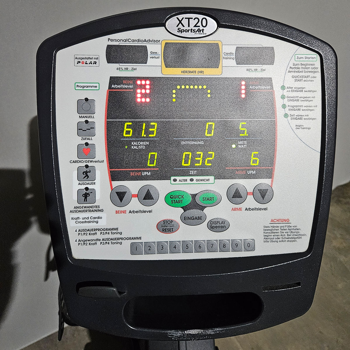 SportsArt XT20 XTRAINER ergometer lying and upper body ergometer for arms like a cross trainer in one device, used - refurbished condition