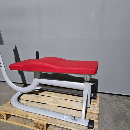 Dr. Wolff Abdominal-Trainer 336, Bauchbank, Rahmenfarbe Silber, Polster Rot, gebrauchter - überholter Zustand