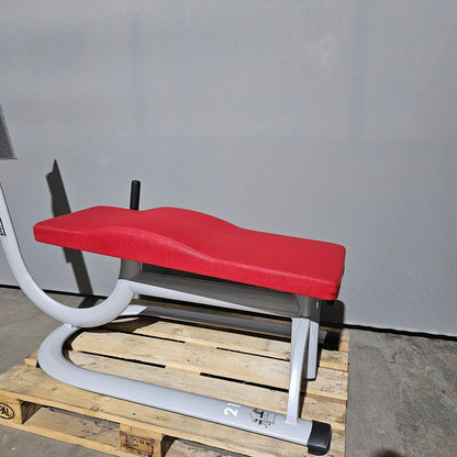 Dr. Wolff Abdominal-Trainer 336, Bauchbank, Rahmenfarbe Silber, Polster Rot, gebrauchter - überholter Zustand
