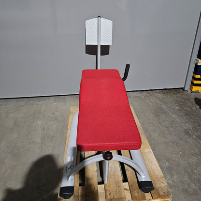 Dr. Wolff Abdominal-Trainer 336, Bauchbank, Rahmenfarbe Silber, Polster Rot, gebrauchter - überholter Zustand