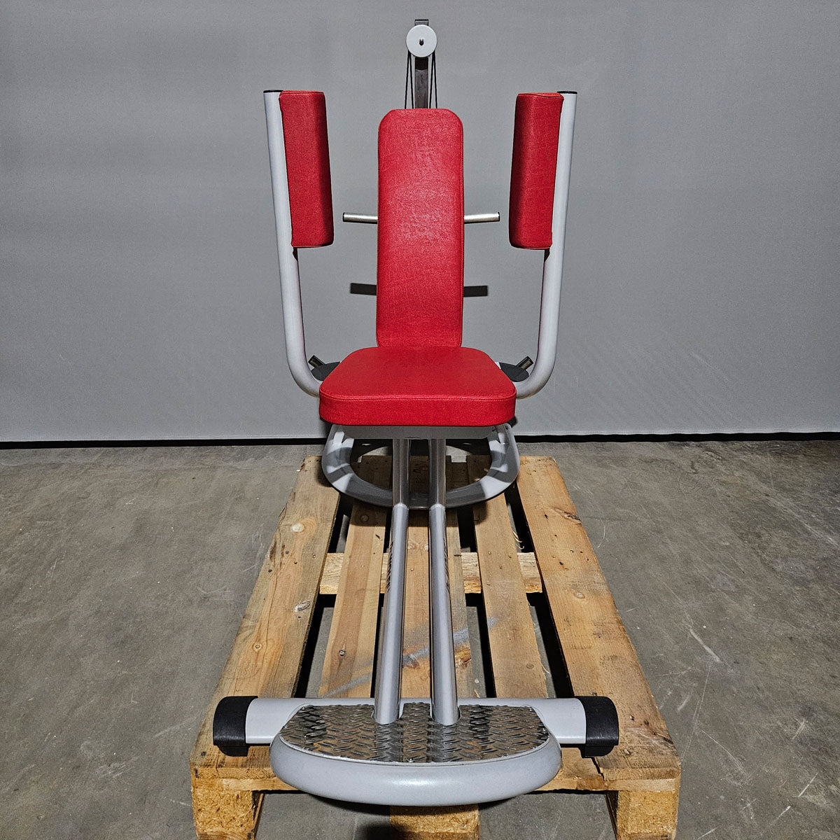 Dr. Wolff Rhomboflex 516, Haltungsstabilisator, Butterfly Reverse, Rahmenfarbe Silber, Polster Rot, gebrauchter - überholter Zustand