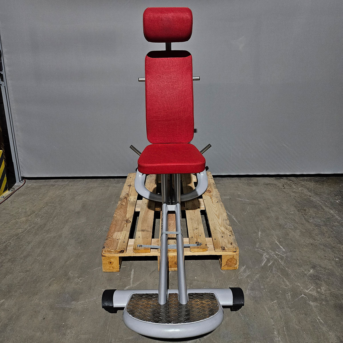 Dr. Wolff Cervex 506, HWS Hals-Nacken Trainer, Rahmenfarbe Silber, Polster Rot, gebrauchter - überholter Zustand