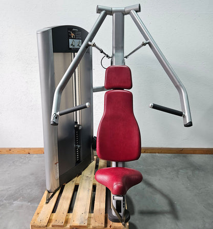Life Fitness Bench Press, Chest Press, Chest Press, Bench Press Machine, 145 kg Weight Block, Signature Series, Frame Color Silver, Used - Refurbished Condition