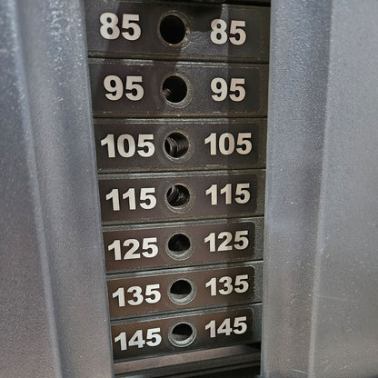 Life Fitness Bench Press, Chest Press, Chest Press, Bench Press Machine, 145 kg Weight Block, Signature Series, Frame Color Silver, Used - Refurbished Condition