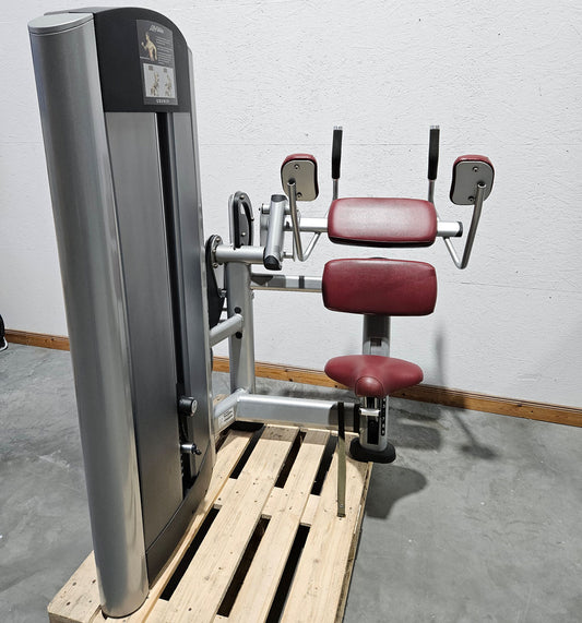 Life Fitness Abdominal Crunch, Bauchmaschine, Bauchmuskelmaschine, Abs Crunch, Signature Series, Rahmenfarbe Silber, gebraucht - überholter Zustand