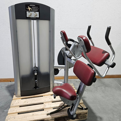 Life Fitness Abdominal Crunch, Bauchmaschine, Bauchmuskelmaschine, Abs Crunch, Signature Series, Rahmenfarbe Silber, gebraucht - überholter Zustand