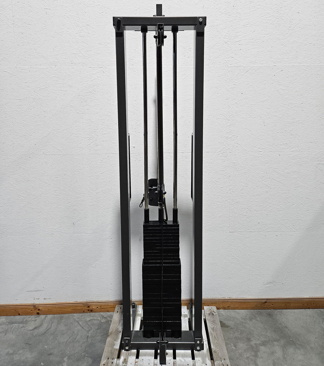 Kabelzug höhenverstellbar, Seilzug, Zugapparat 100kg, Teuwsen Sportgeräte, Rahmen Anthrazit, gebraucht - geprüfter Zustand