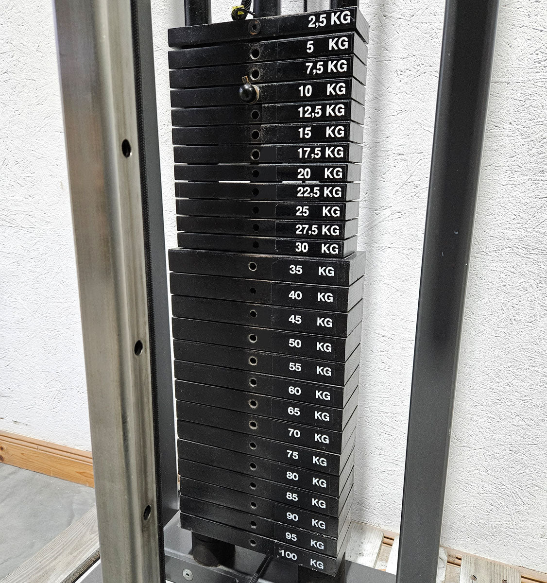 Kabelzug höhenverstellbar, Seilzug, Zugapparat 100kg, Teuwsen Sportgeräte, Rahmen Anthrazit, gebraucht - geprüfter Zustand