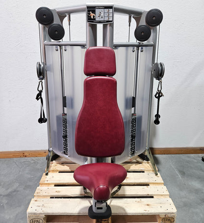 Life Fitness Chest Press, Bankdrückmaschine Dual Bilateral, Brustpresse mit drehbaren Griffen, Signature Series, Rahmenfarbe Silber, gebraucht - überholter Zustand