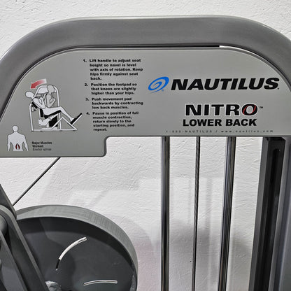 Nautilus Nitro Lower Back, Rückenstreckermaschine, Hyperextension, Back Extension, Rahmenfarbe Silber, gebraucht - überholter Zustand