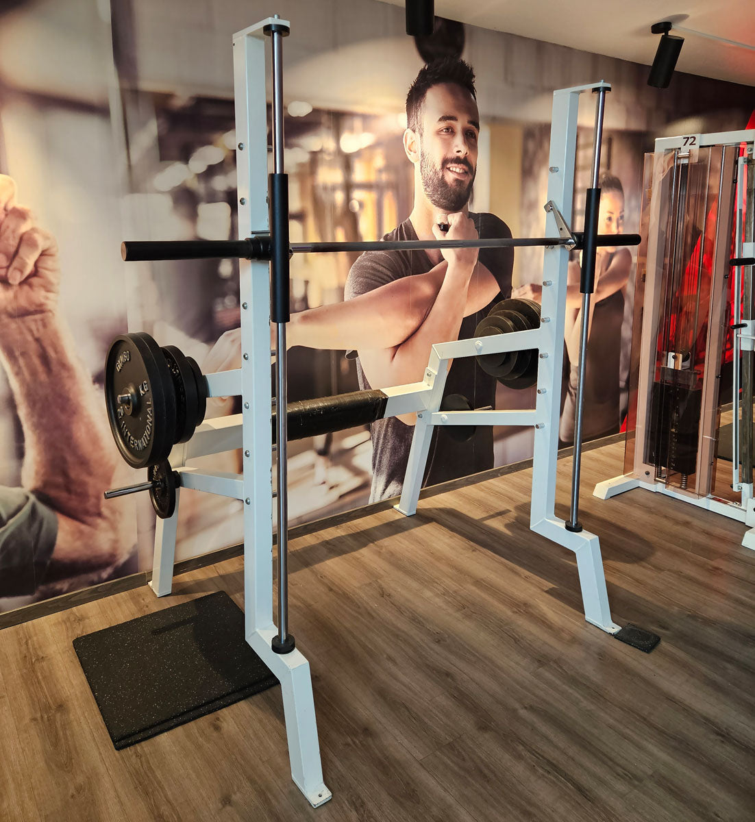 Gym80 multi-press guided, Smith Machine, 50mm disc mount, frame color white, used - tested condition