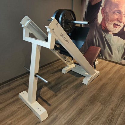 Gym80 Beinpresse 45 Grad, Plate loaded Leg Press, Ähnlich Pure Kraft 4023, Rahmenfarbe Weiß, gebraucht - geprüfter Zustand