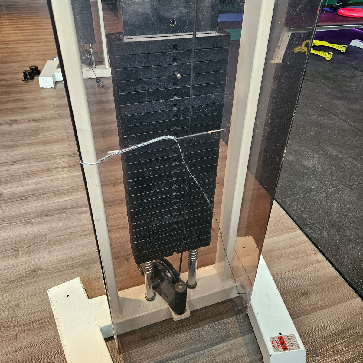 Gym80 - 2x cable pull, cable crossover, cable pull from top and bottom, old school bodybuilding, frame color white, used - tested condition with signs of wear