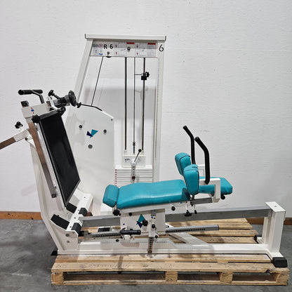 MKB Keller functional press, leg press adjustable sitting - lying, tilting gyroscope, 180kg weight block, color white, used - refurbished condition