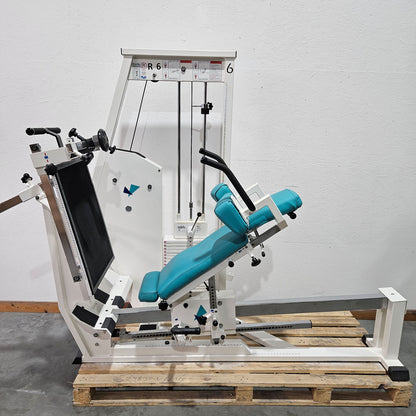 MKB Keller functional press, leg press adjustable sitting - lying, tilting gyroscope, 180kg weight block, color white, used - refurbished condition