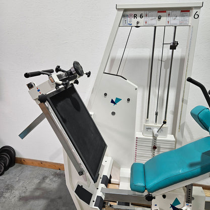 MKB Keller functional press, leg press adjustable sitting - lying, tilting gyroscope, 180kg weight block, color white, used - refurbished condition