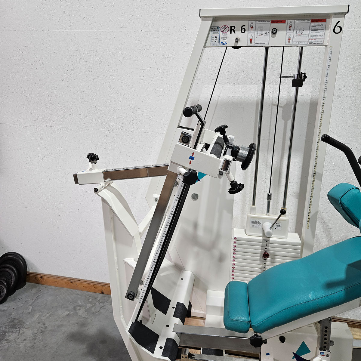 MKB Keller functional press, leg press adjustable sitting - lying, tilting gyroscope, 180kg weight block, color white, used - refurbished condition