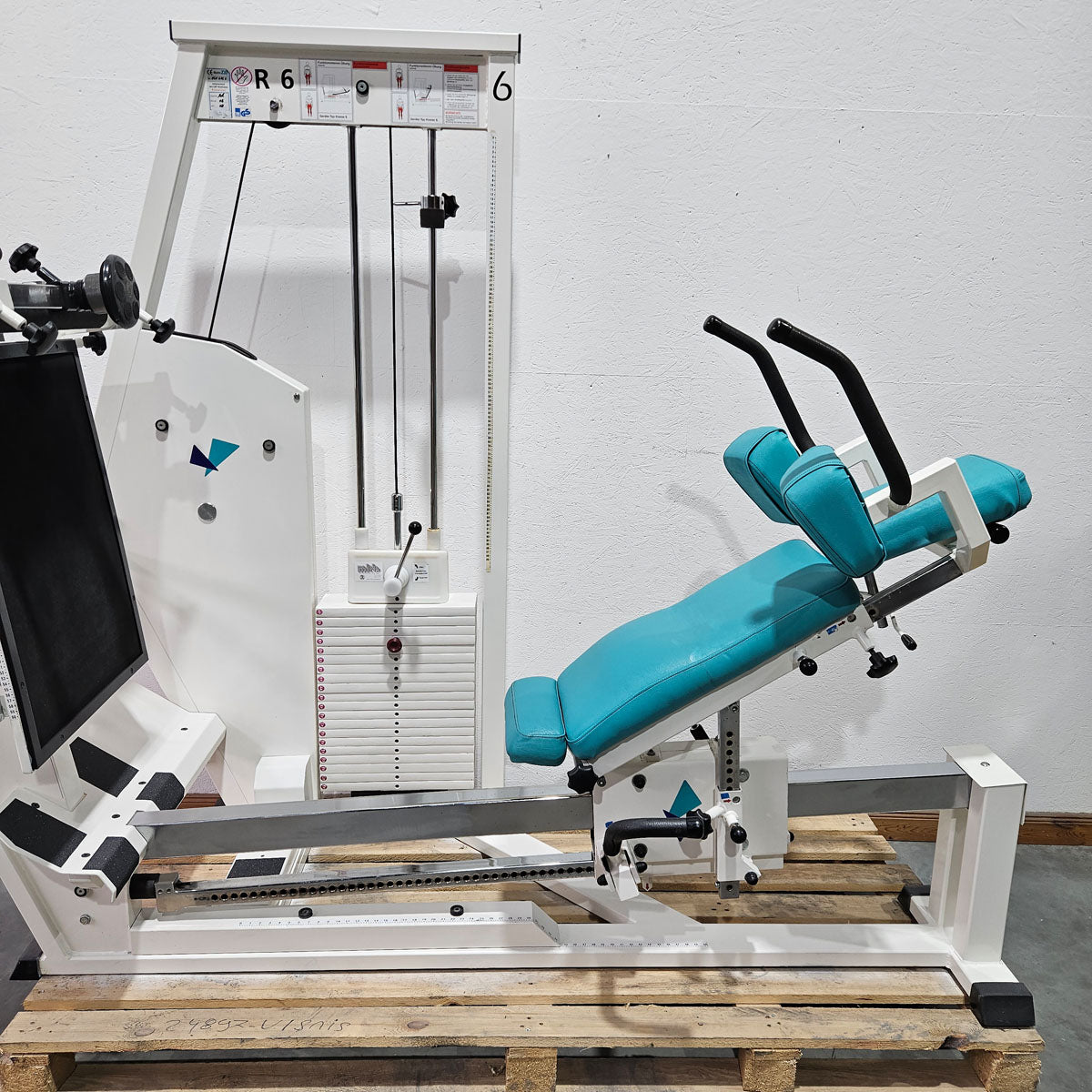 MKB Keller functional press, leg press adjustable sitting - lying, tilting gyroscope, 180kg weight block, color white, used - refurbished condition