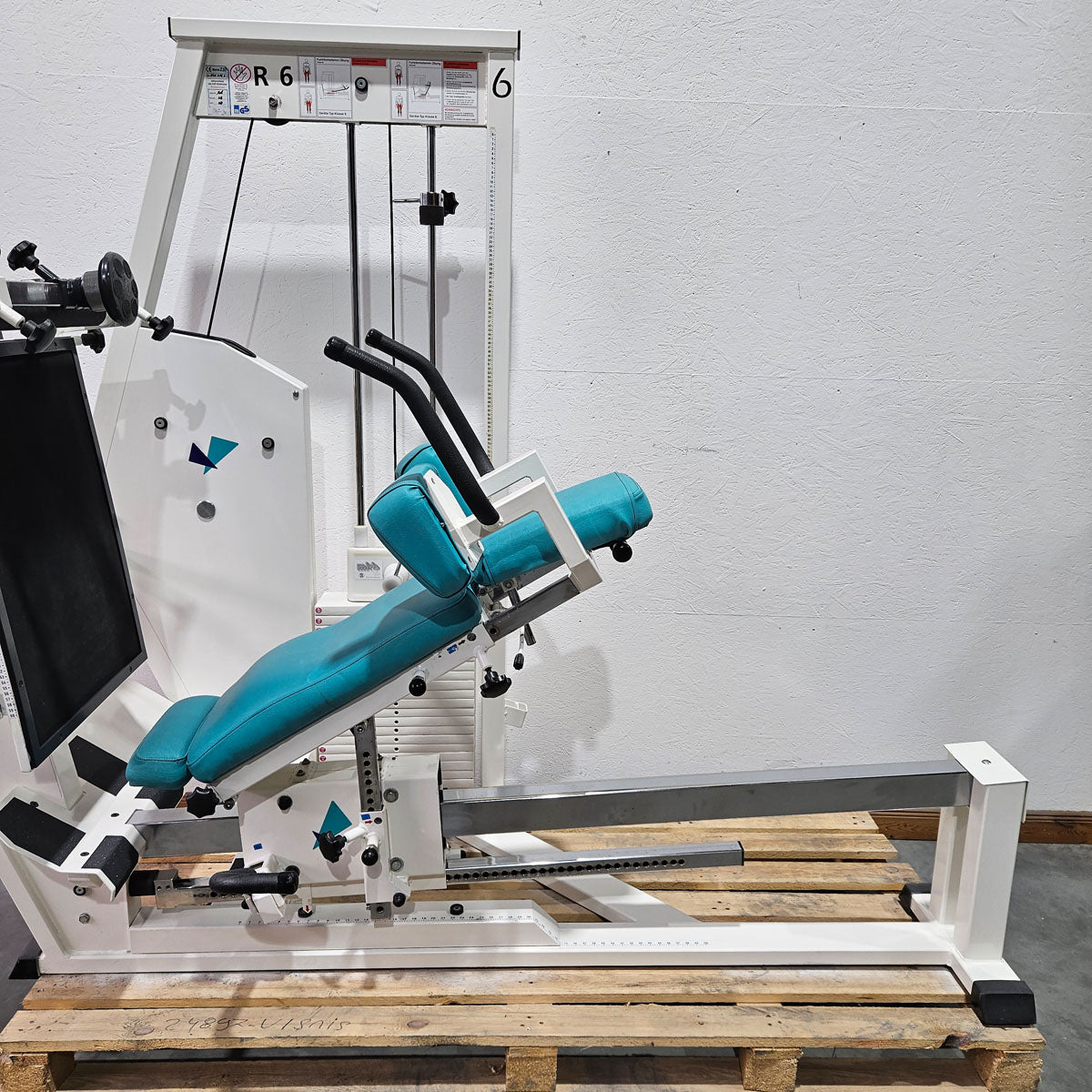 MKB Keller functional press, leg press adjustable sitting - lying, tilting gyroscope, 180kg weight block, color white, used - refurbished condition
