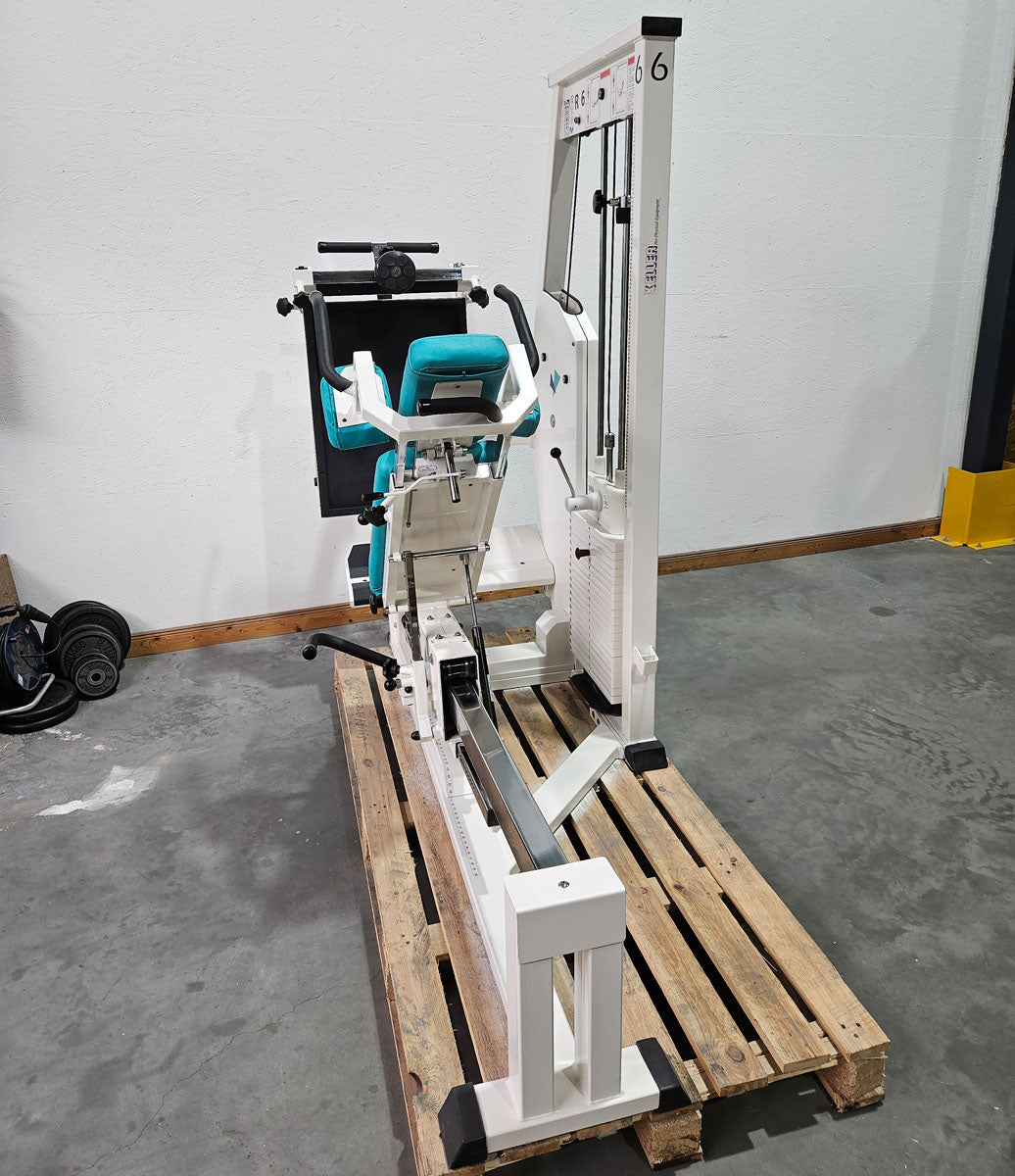 MKB Keller functional press, leg press adjustable sitting - lying, tilting gyroscope, 180kg weight block, color white, used - refurbished condition
