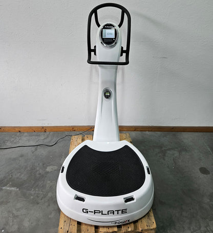 G-Plate by POWRX, vibration plate with air suspension, touchscreen display, color white, used - tested condition