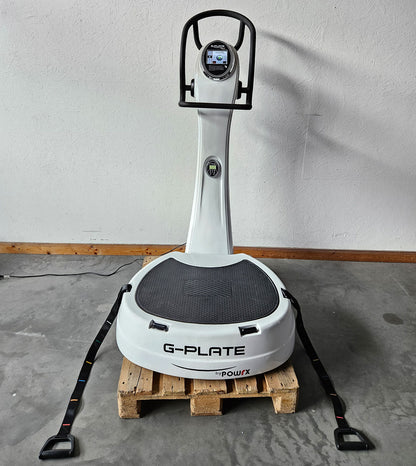 G-Plate by POWRX, vibration plate with air suspension, touchscreen display, color white, used - tested condition