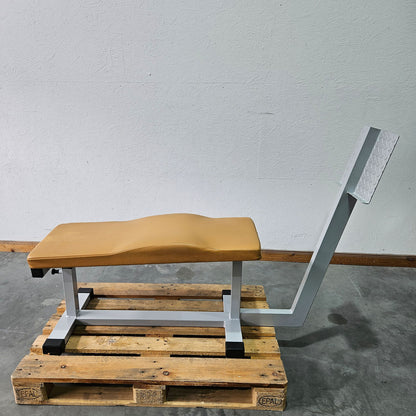Dr. Wolff Abdominal-Trainer 335, Bauchbank mit Fußstütze, Rahmenfarbe Silber, Polsterfarbe Orange, gebraucht - überholter Zustand