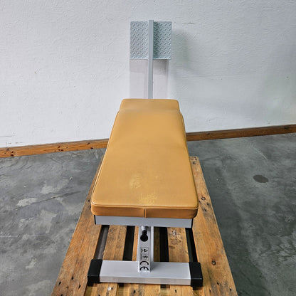 Dr. Wolff Abdominal-Trainer 335, Bauchbank mit Fußstütze, Rahmenfarbe Silber, Polsterfarbe Orange, gebraucht - überholter Zustand