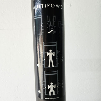 Technogym Multipower Multipresse geführt, Smith Machine, Scheibenaufnahme, Rahmenfarbe Schwarz, gebraucht - überholter Zustand