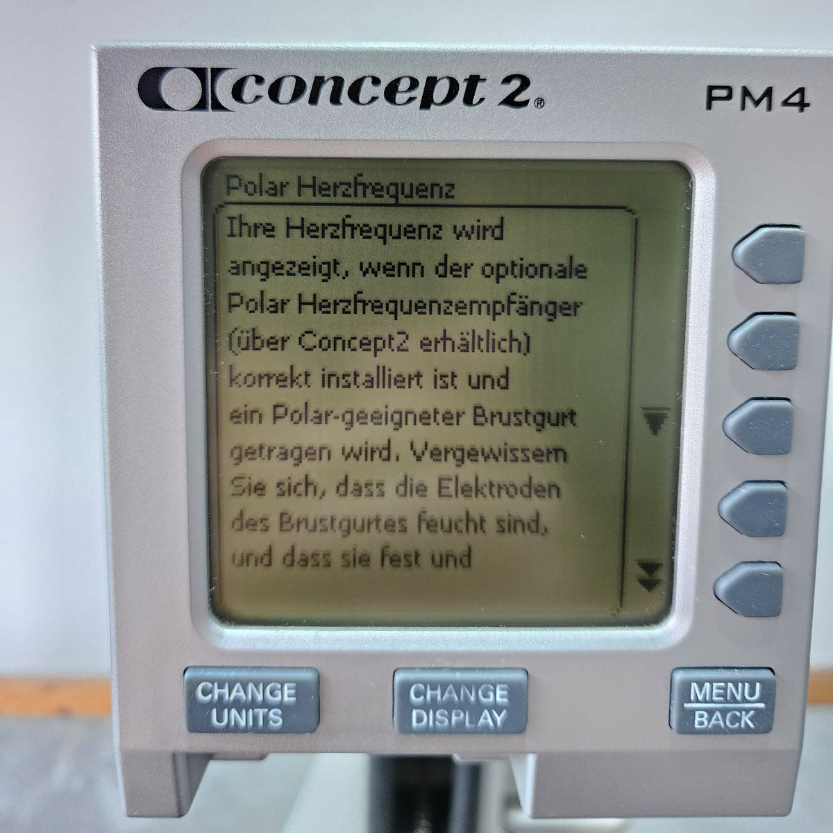Concept2 rowing machine Model E with PM4 monitor - identical to RowErg with high legs, color light gray, used - tested condition