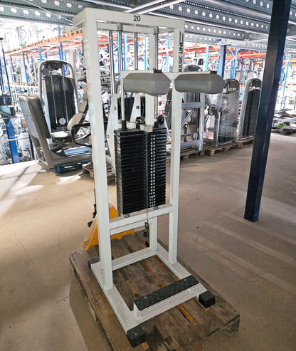 Panatta calf machine standing, Calf Machine, Basic Line, calf press, old school bodybuilding, frame color white, used with signs of wear, tested condition
