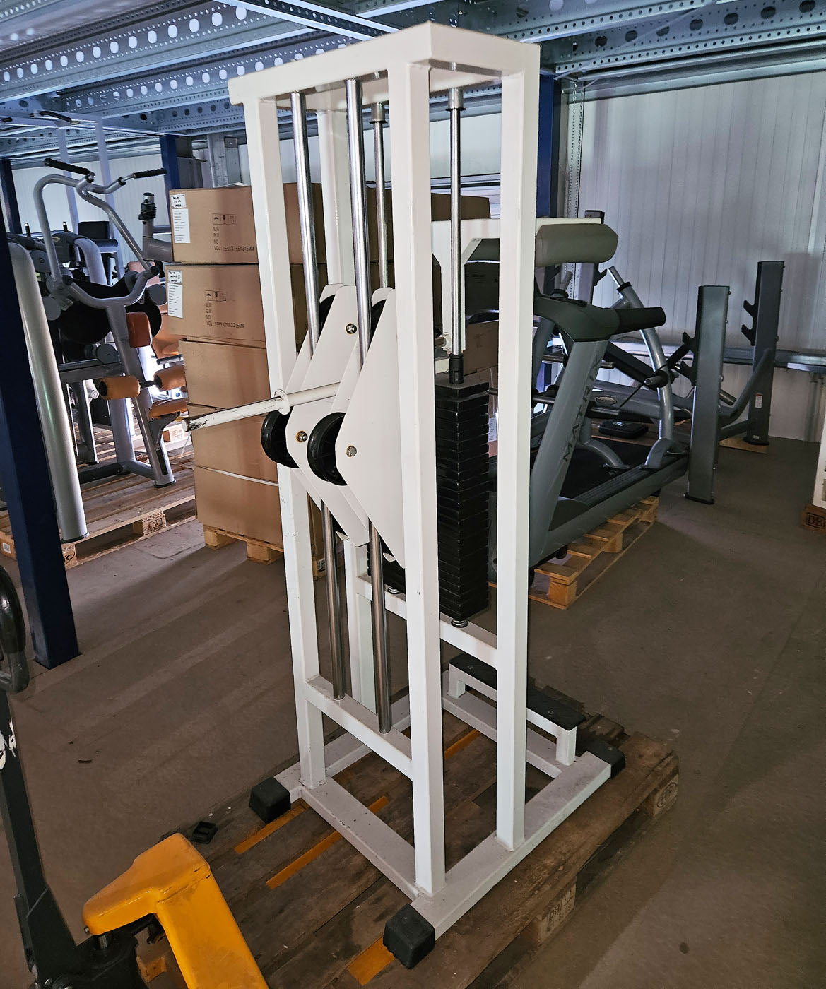 Panatta calf machine standing, Calf Machine, Basic Line, calf press, old school bodybuilding, frame color white, used with signs of wear, tested condition
