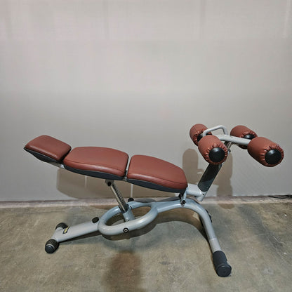 Technogym 2er Set Lower Back Bench und Abdominal Bench - Hyperextension Rückenstreckerbank und verstellbare Bauchbank, Rahmen Silber, gebraucht - überholter Zustand