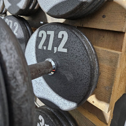 6 Kurzhanteln Paare aus Guss, 340kg gesamt, verschiedene Größen, Casall Sweden, Hammerschlag, gebraucht mit Gebrauchsspuren