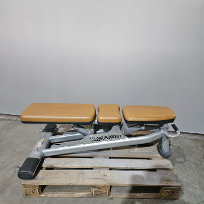 Life Fitness Multibank verstellbar, Multi-Adjustable Bench SMAB, Signature Serie, Rahmenfarbe Silber, Polsterfarbe Orange, gebrauchter - überholter Zustand