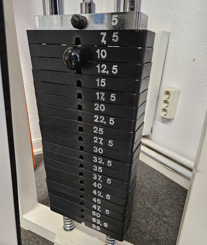 Gym80 Beinstrecker sitzend, Leg Extension, Oldschool Bodybuilding Kraftgerät - Edition oder Classic Line, Rahmenfarbe Weiß, gebraucht mit Gebrauchsspuren