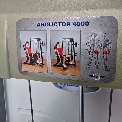 Ergo-Fit Abduktorenmaschine, Hip Abduction Abductor, 4000 Serie, Rahmenfarbe Silber, Polster Schwarz, gebraucht - überholter Zustand