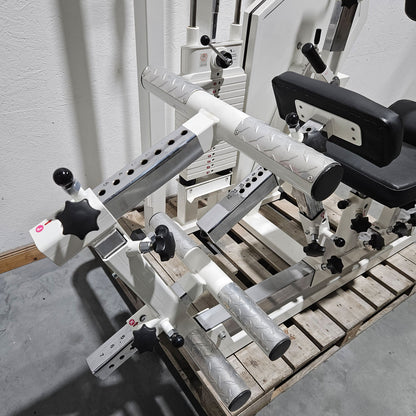 MKB Keller R14 Extensionstrainer, großer Rückenstrecker, sehr variabel einstellbar, Lower Back Machine, Hyperextension, Farbe Weiß, gebraucht - überholter Zustand