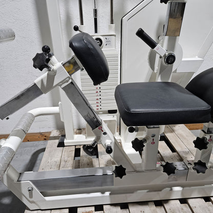 MKB Keller R14 Extensionstrainer, großer Rückenstrecker, sehr variabel einstellbar, Lower Back Machine, Hyperextension, Farbe Weiß, gebraucht - überholter Zustand