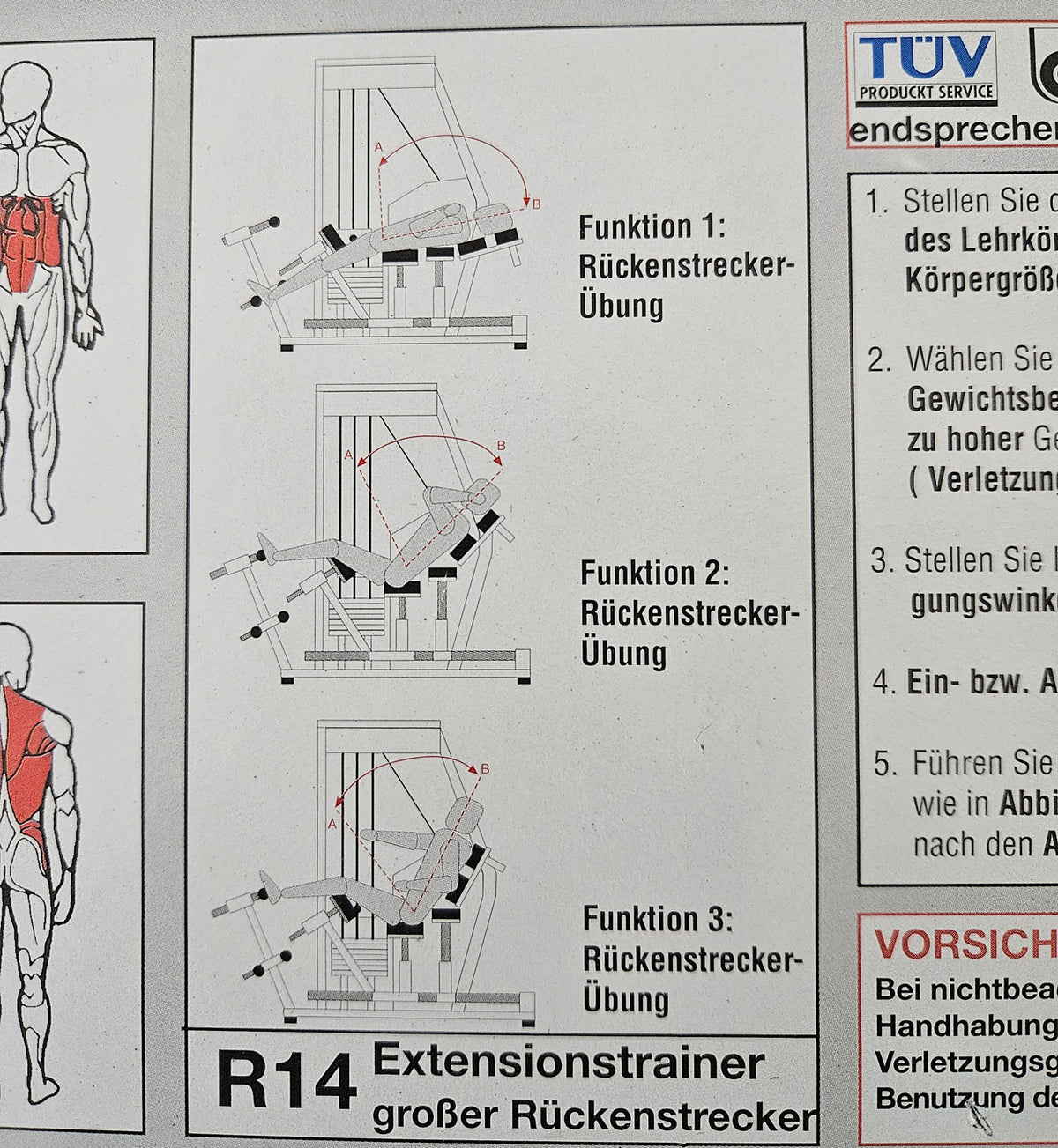 MKB Keller R14 Extensionstrainer, großer Rückenstrecker, sehr variabel einstellbar, Lower Back Machine, Hyperextension, Farbe Weiß, gebraucht - überholter Zustand