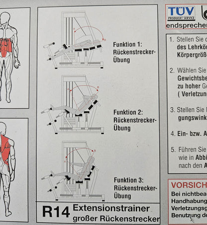 MKB Keller R14 Extensionstrainer, großer Rückenstrecker, sehr variabel einstellbar, Lower Back Machine, Hyperextension, Farbe Weiß, gebraucht - überholter Zustand