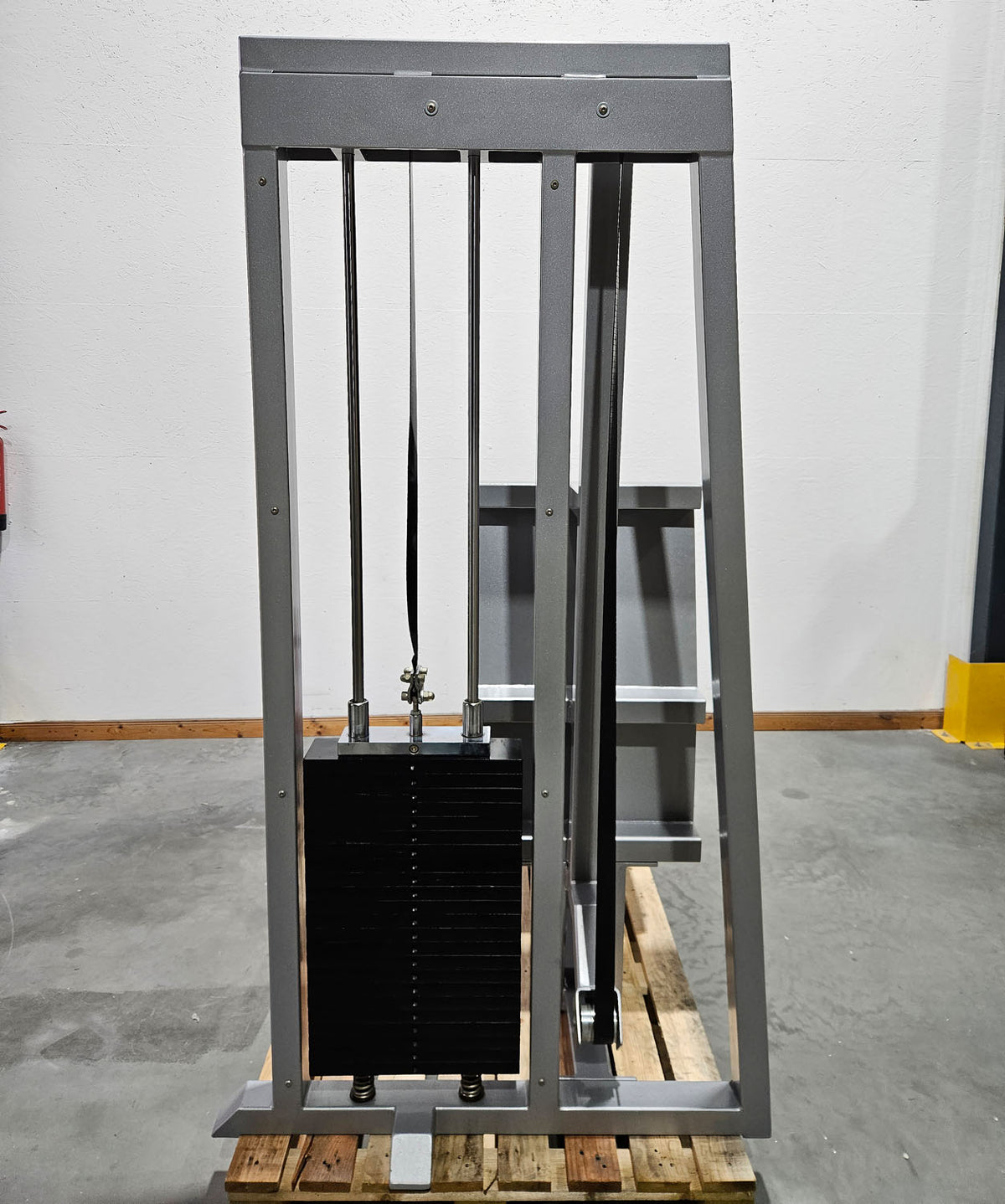 HBP Beinpresse liegend horizontal, Leg Press, großer 240kg Gewichtsblock, Bodybuilding Kraftgerät - Rahmenfarbe Silber, gebraucht - geprüfter Zustand