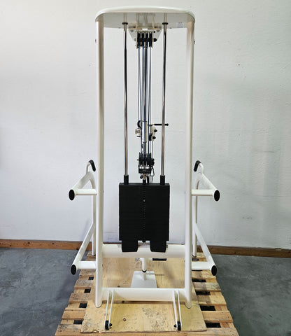 Gym80 Med80 3241 Cable Pull Explosive, height-adjustable cable pull with side handles, explosion pull, freestanding with stand, color white, used - refurbished condition