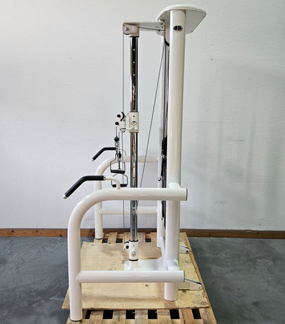 Gym80 Med80 3241 Cable Pull Explosive, height-adjustable cable pull with side handles, explosion pull, freestanding with stand, color white, used - refurbished condition