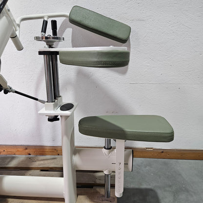 Gym80 Med80 3243 Lateralmaschine mit Trainingsarm, Lateralflexion, Latflex,  Seitneige-Maschine, Farbe Weiß, gebraucht - überholter Zustand