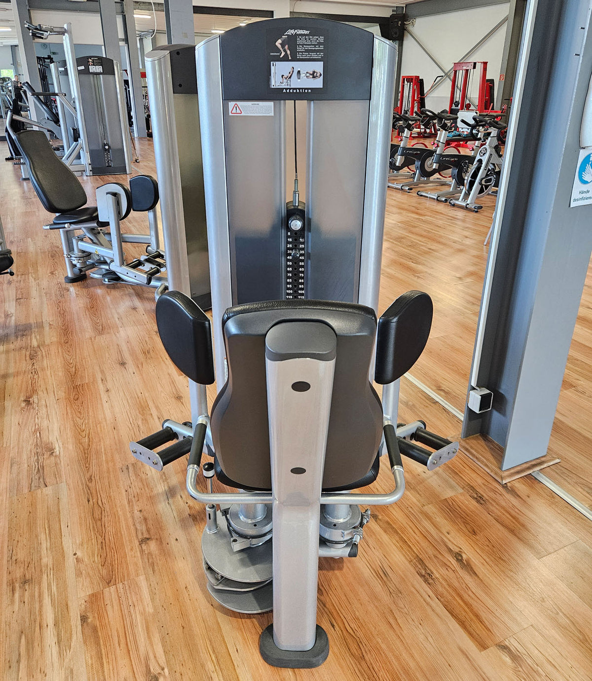 Life Fitness 2er Set = Abduktoren und Adduktorenmaschine, Hip Abduction und Hip Adduction Set, Signature Series, Rahmenfarbe Silber, gebraucht - überholter Zustand