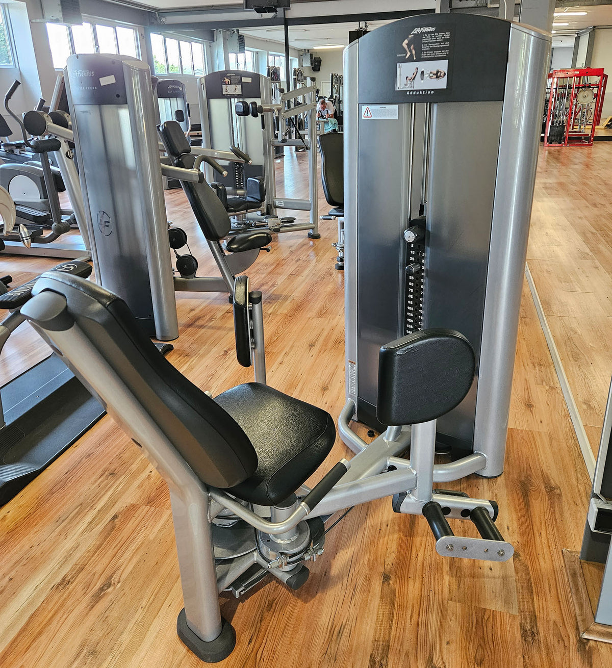 Life Fitness 2er Set = Abduktoren und Adduktorenmaschine, Hip Abduction und Hip Adduction Set, Signature Series, Rahmenfarbe Silber, gebraucht - überholter Zustand