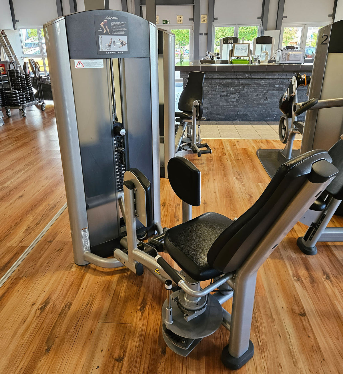 Life Fitness 2er Set = Abduktoren und Adduktorenmaschine, Hip Abduction und Hip Adduction Set, Signature Series, Rahmenfarbe Silber, gebraucht - überholter Zustand