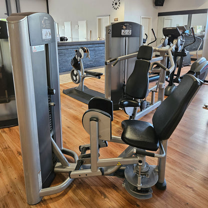 Life Fitness 2er Set = Abduktoren und Adduktorenmaschine, Hip Abduction und Hip Adduction Set, Signature Series, Rahmenfarbe Silber, gebraucht - überholter Zustand